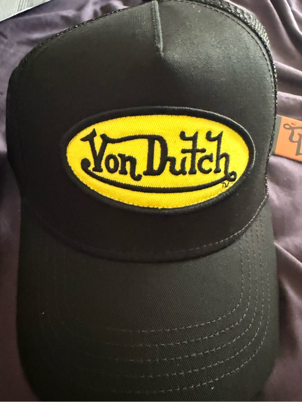 Von Dutch Black Cap with Gold Accent